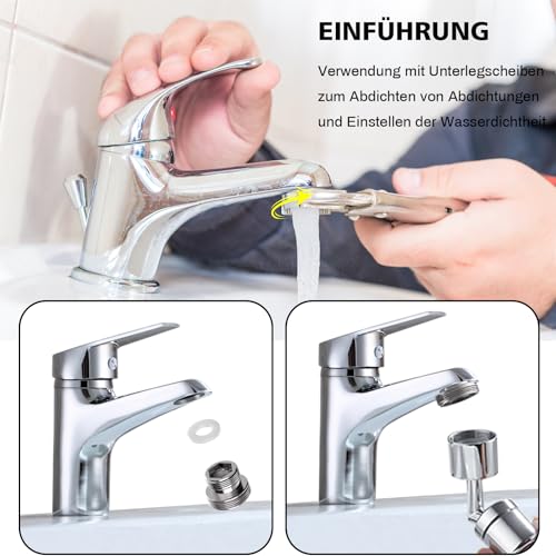 Yvyan Wasserhahn Adapter M18- auf M22-2 Stück, Gewindeadapter für Außengewinde M18 und M22, Geeignet für Küchenarmaturen, Wassersparer, Wasserreiniger, Schlauchanschlüsse (silbrig, M18-M22)