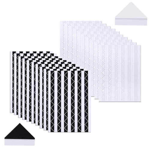 Photo Corner Stickers, 2040 Pcs 20 Sheets Photo Corners Self Adhesive, Scrapbook Photo Corners for Scrapbooking, Memory Books, DIY Picture Album, Journal Diary (Black and White)