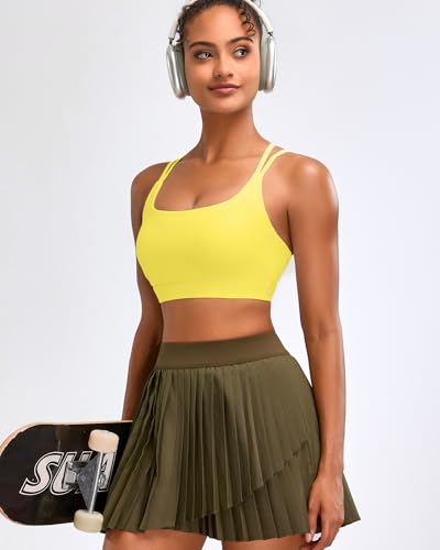 Image of RUNNING GIRL Sports Bras for Women High Support,Criss-Cross Back Strappy Bra Moulded Cup High Impact Workout Crop Tops