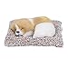 Pwshymi Chien Endormi Réaliste Adorable Chiot Endormi Enfants Jouets Décorations Cadeaux pour Garçons Filles(Chien endormi Blanc Argile)