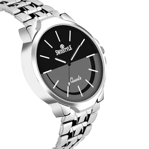 Image of SWISSTYLE Men's Quartz Watch, Silver Stainless Steel Band,