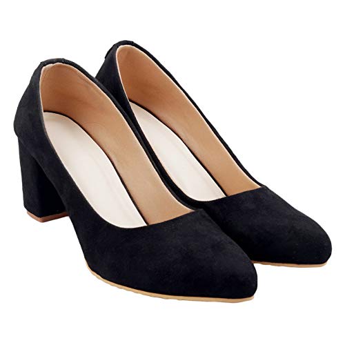 SGU Women's Black Block Heels Bellies : Amazon.in: Shoes u0026 Handbags