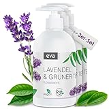 Eva Natura cremige Flüssigseife Lavendel und grüner Tee | Handseife im 3er Pack, 3 x 500ml...