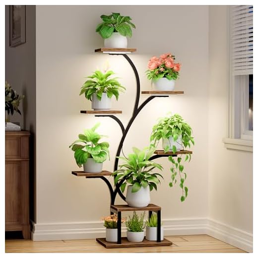 BACEKOLL Indoor Plant Stand with Grow Lights