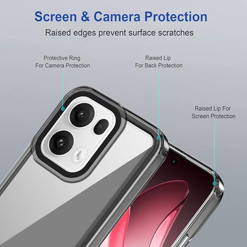 Image of Zapcase Back Case Cover for Oppo Reno 13 Pro 5G | Compatible for Oppo Reno 13 Pro Back Cover | Case Cover with Camera Protection | (TPU + PC | Translucent Black)