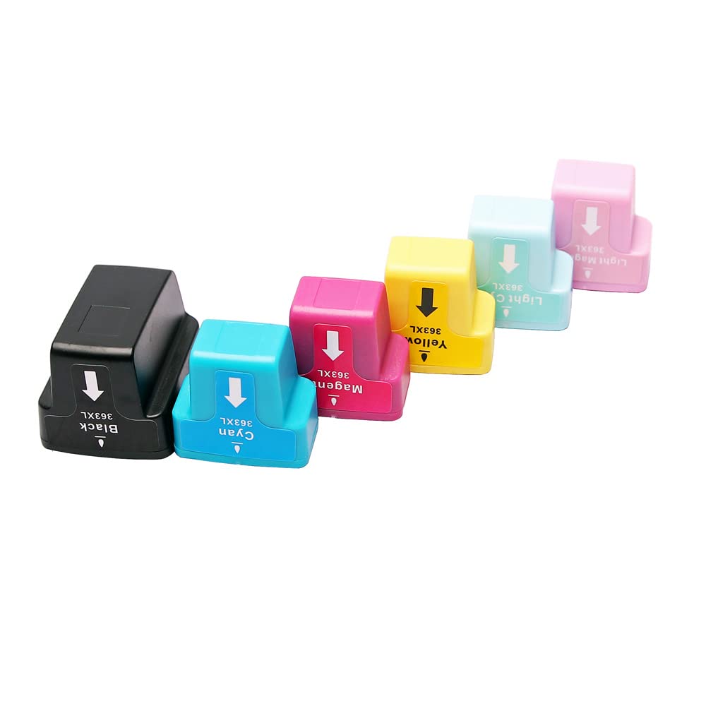 Lot De 6 Cartouches Compatibles HP363 Pour HP Photosmart C6100 - Multicolore - Non OEM