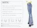 CHARTOU Womens Chic Floral Embroidered High-Rise Bell Bottom Flare Jeans Broad Feet Long Denim Pants (Blue, Large)