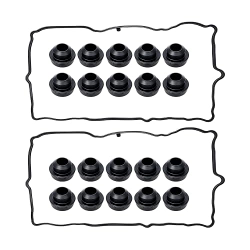 Image of HiSport VS50652R Engine Valve Cover Gasket Set 3.7L V6 - Compatible with Dodge Dakota Durango Nitro Ram 1500 Jeep Commander Grand Cherokee Liberty Mitsubishi Raider Ram 1500 Dakota 2005-2012