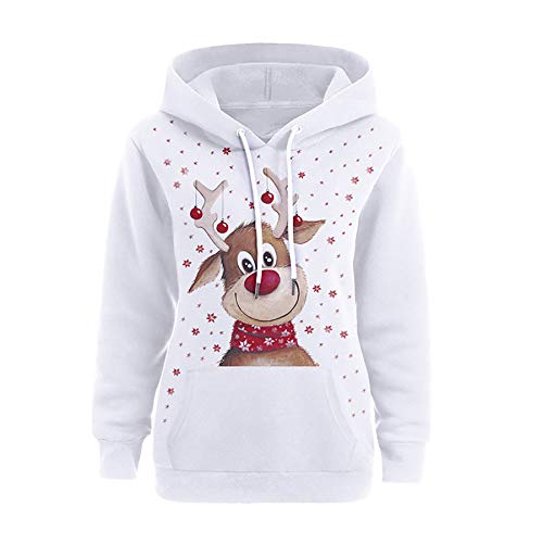Zaima Hombres Mujeres Sudaderas Invierno Lovely Moose 3D Sudadera con Capucha Navidad Sudaderas Ropa Unisex Parejas SuéTer con Capucha Tops Sueltos De Alce