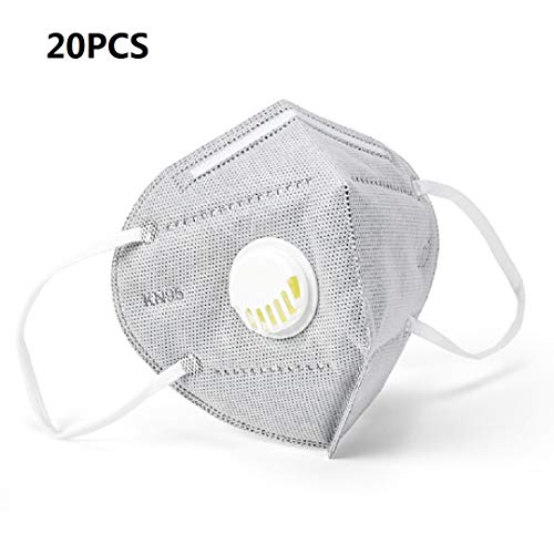 Preisvergleich Produktbild Anti-dunst, Staubdicht, Anti-Pollen, Antibakteriell, Mit Atemventilschutz, N95 / Ffp2 / Kn95 20 Stück grau