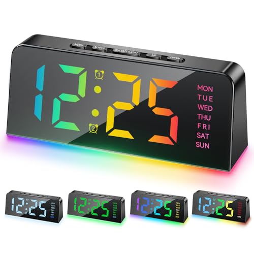 La mejor comparación de reloj digital barato los 5 más buscados. 41 Reloj Despertador RGB con 13 Colores, Despertador Digital con Fecha y Día de la Semana,12/24 H, Reloj Digital Escritorio con Alarma Doble, Repetición, para Buro de Dormitorio,...