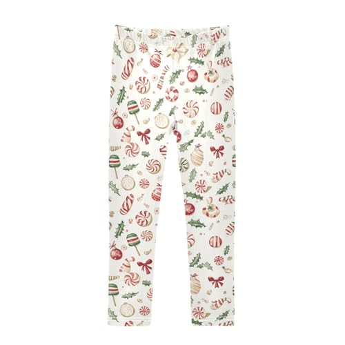 ZZKKO Girls Leggings Christmas Candy Toddler Girls Clothes Leggings for Girls Toddler Girls Leggings 3-4T