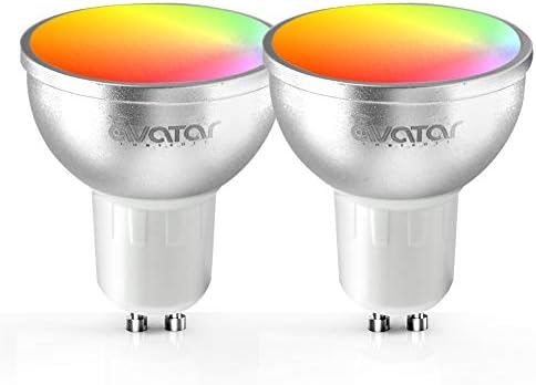 GU10 Smart Bulb WiFi Spot Light Bulbs 5W=50W Compatible with Alexa/Google Home RGBW Color Dimmable Warm White 3000K by Avatar Controls, No Hub Required(2 Pack)