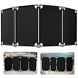 4 Panels Safety Barricade,7.8FT Removable Foldable Security Gates Barrier with Heavy Duty PVC Frame, Black Color Easier to Identify, Crowd Control Restricted Area Pedestrian Barricade Traffic Fence