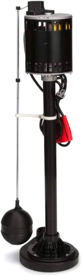 Star 3CEH 1/3 HP Thermoplastic Pedestal Sump Pump with Vertical Float Switch, Low Profile Column Pump, 58 GPM, Fits in 12" Diameter Pit,3.5 Amps