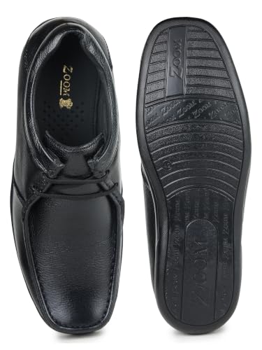 Image of Zoom Shoes ZA-3690 Men's Genuine Leather Derby Formal Shoes | Lightweight, Comfortable & Stylish Lace-Ups for Office, Business