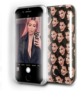 LuMee Duo Phone Case, Kimoji Cry Face, Black | Front & Back LED Lighting, Variable Dimmer | Shock Absorption, Bumper Case, Selfie Phone Case | iPhone X/iPhone Xs