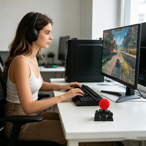 Teclado con joystick de estilo arcade impreso en 3D para streaming y gaming 4