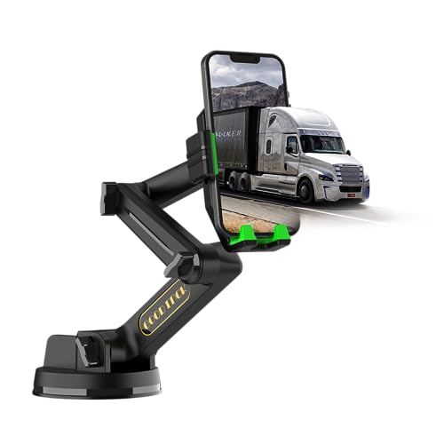 WUITIN Heavy Duty Phone Holder - Long Arm, Anti-Shake Suction Cup, Compatible with All Phones & Vehicles