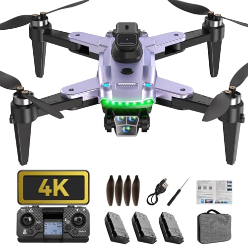 HYTOBP S166 GPS Drohne mit 4K Kamera, unter 249g für Erwachsene, Bürstenloser Motor, 60 Min Flugzeit (3 Akkus), 5G Übertragung, Auto Rückkehr, Auto Folgen, Faltbarer Quadcopter(Blau)