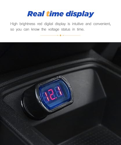 Flaconi Zigarettenanzünder KFZ Batterie Tester,LED Zigarettenanzünder Batterie Voltmeter Spannungsanzeige, Voltmeter Kfz Spannungsanzeige,Passend für die meisten 12V und 24V Automobilbatterien