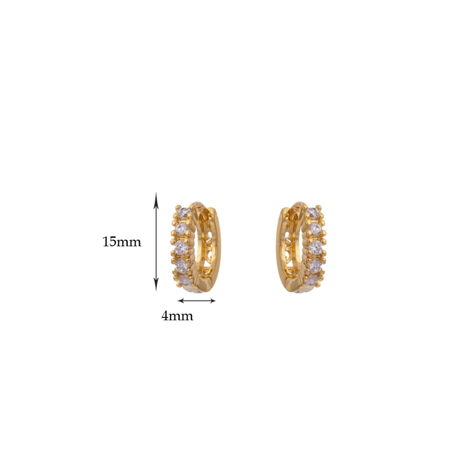 Ohrringe Hochzeit Damen 9K / 14K / 18 Karat Gold, Rund mit Moissanit, Damenohrringe Gold Creolen