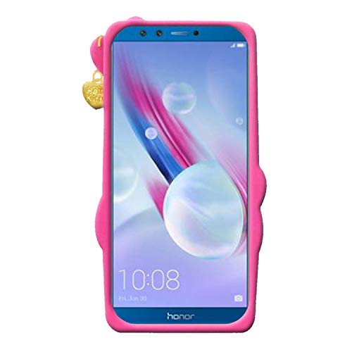 Image of Unirock Hello Kitty Back Case Cover for Honor 9 Lite| 3D Cute Hello Kitty Case |Soft Silicone Rubber Back Cover with Pendant Kitty Cover for Honor 9 Lite (Pink)
