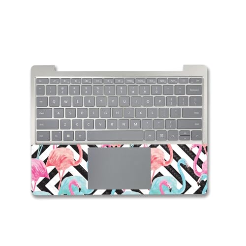 Image of MightySkins Carbon Fiber Skin Compatible with Microsoft Surface Laptop Go 3 (2023) Full Wrap Kit - Pop Flamingo | Protective, Durable Textured Carbon Fiber Finish | Made in The USA