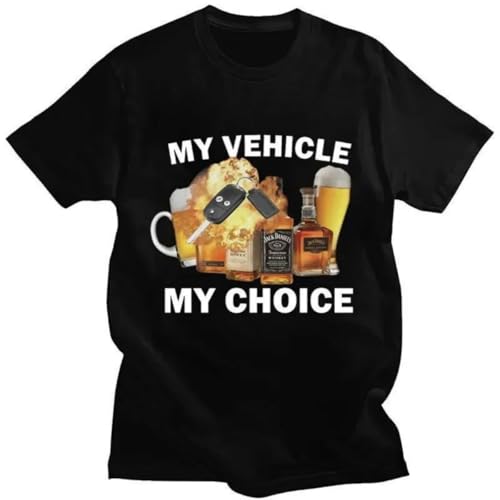 My Vehicle My Choice Print Funny T Shirt Drunk Driving Fashion Short Sleeve T-Shirts Men Women Oversized Streetwear