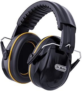 Dr.meter Ear Defenders Adults, SNR 34dB Noise Reduction Earmuffs with with Adjustable Headband Double Layers Hearing Protection for Gardening Hunting Construction Yard Work Carry Bag included