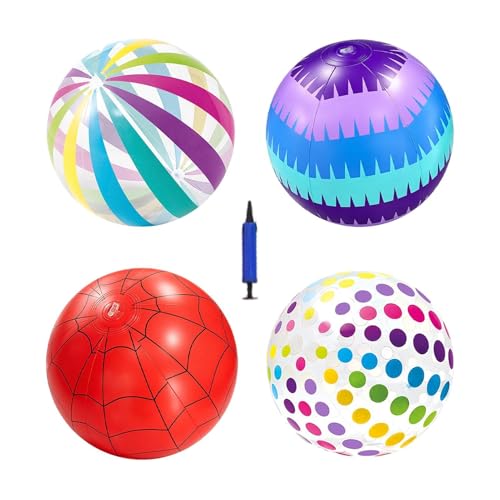 Globos de playa inflables con bomba pack de 4 para juegos de verano