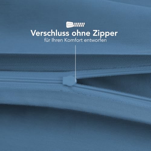 Dreamzie - Kissenbezug 40 x 80cm - 2er Set - 100% Baumwolle - Blau – Ansicht 4