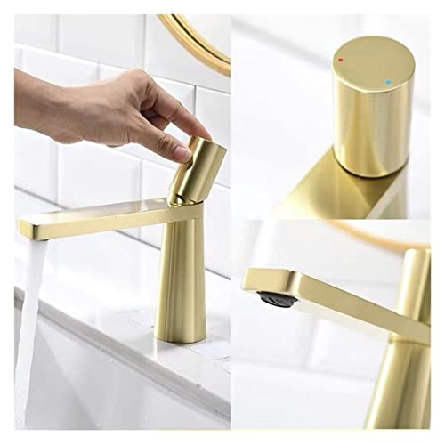 Robinet cascade pour salle de bain moderne, mitigeur d'évier or brossé design