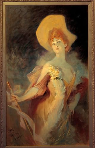 Cuadro de lienzo de Jules Cheret para dar un toque artístico y elegante al salón de tu casa