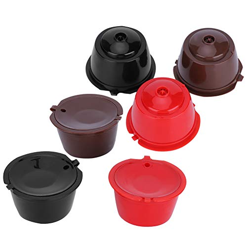 OEBUAFI Taza de Filtro de Cápsula de café Recargable Reutilizable con Juego de Cepillos de Cuchara para Máquinas, Plástico PP de Grado Alimenticio, Acero Inoxidable 304, Salida Precisa