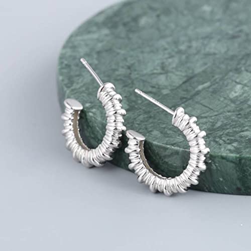 Boucles d'oreilles coréennes demi-cercle assorties tout en S925