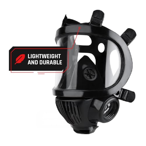 Parcil Distribution CS-100 Military Gas Mask - Class 3 - Survival, Nuclear, & Chemical Respirator Masks - 6-Point Harness & Dual 40mm NATO