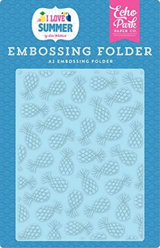 Echo Park Paper Company Summer Pineapples embossing folder, pink, teal, green, yellow, blue, red