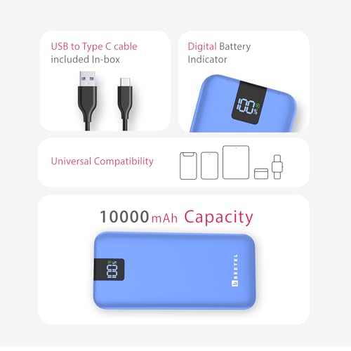 Image of Beetel Volte Series PB10 10000mAh Power Bank 22.5W Fast Charging | Triple Output QC3.0, PD3.0 & PPS | Pass Through Charging | Designed for Apple iPhone, Samsung, OnePlus and All Smartphones | Blue