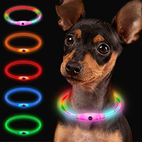 LED Hundehalsband 7 Farben - USB-aufladbar Wasserdicht Schneidbar