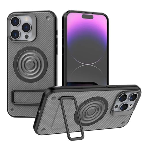Coque de téléphone iPhone 14 grise support invisible pour bureau et trajets