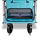 TOPWELL Bollerwagen faltbar, Handwagen mit Dach und Bremsen, Transportkarre Gerätewagen, klappbar, PU Vollreifen, bis 120 kg Tragkraft (Himmelblau/Grau)