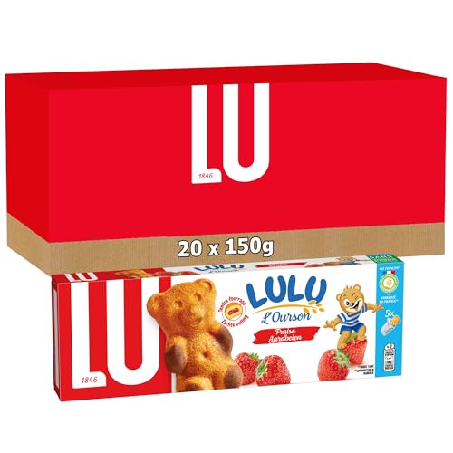 Lulu Ourson Fraise LU gâteau moelleux fourré fruit snack petit déjeuner et pause biscuit