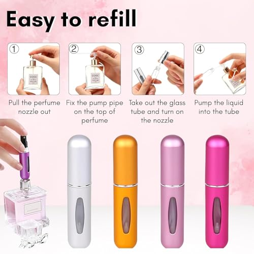 NORZIN Refillable Perfume Atomizer Bottle 5ml Multicolor 2-Pack - Image 5