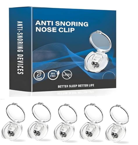 Image of Magnetic Nasal Clips for Breathing | Anti Snoring Nose Clips | Skin Safe Sleep Nasal Clips | Nasal Dilators For Breathing | Instant Releif From Snoring | Snore Stopper | Anti Snoring Nose Clips | Anti Snoring Devices For Men /Women | Boost Oxygen Intake | Snoring Stopper For Men /Women | (Pack of 5)