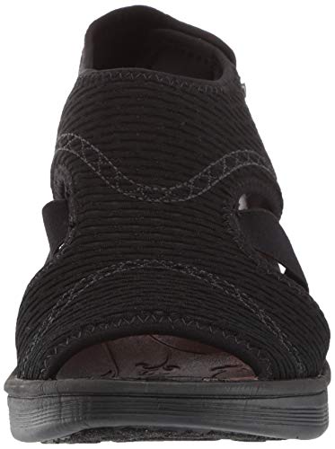 Bzees Women's Dream Sandal, Black Mesh, 8 M US2