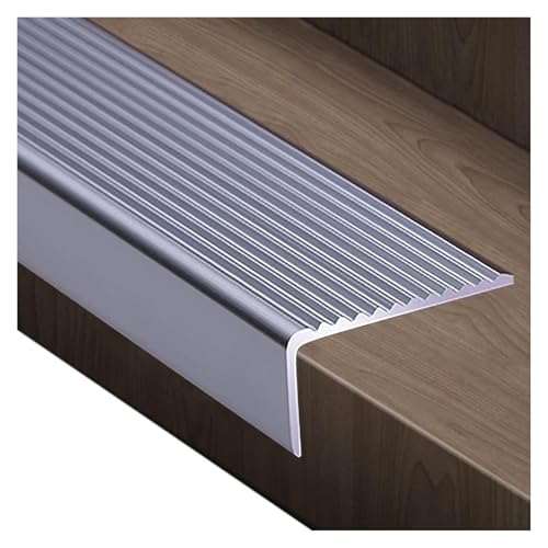Protector de borde de escalera de aluminio gris de 90 cm para escalones seguros 2