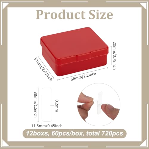 FINGERINSPIRE 720 Stück Doppelseitige Klebepads 38x11.5mm Rechteckiges Montageband Vorgeschnittenes Transparentes Doppelseitiges Klebeband Entfernbares Robustes Transparentes Montageband