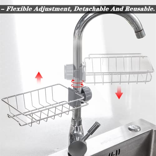 Sponge Holder For Kitchen Sink Faucet Rack Bathroom Organizer Kitchen Organization Caddy Kitchen Sink Organizer Stainless Steel Removable Hanging Faucet Sponge Holder And Bathroom Organizer #TOP2