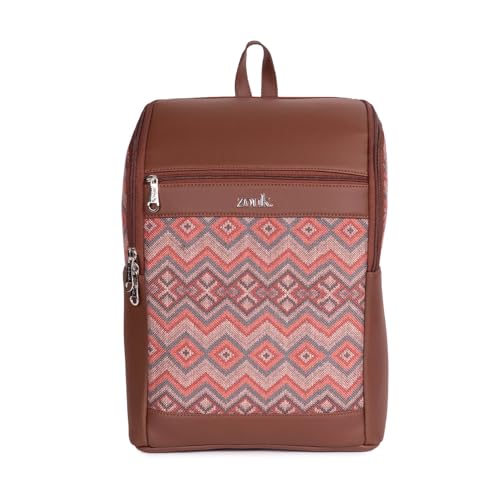 Image of ZOUK Amalia Unisex Vegan Leather Laptop Backpack (Large) | Stylish Office & Travel Backpack for Men & Women | Fits 15-inch Laptop |